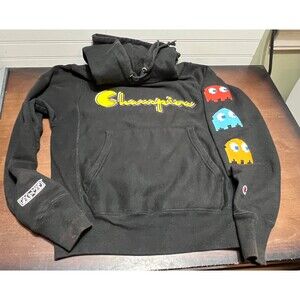 Vintage Champion pac-man hoodie Sweatshirt PAC Man Men’s XS  Reverse Weave
